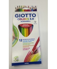 Цветные акварельные деревянные карандаши GIOTTO COLORS 3.0, 12 шт. треугольной формы