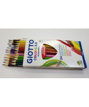 Цветные акварельные деревянные карандаши GIOTTO COLORS 3.0, 24 шт. треугольной формы