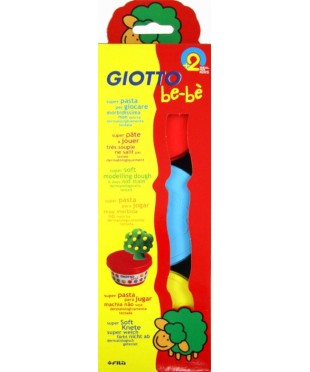 Паста для моделирования GIOTTO be-be Super Modelling Dough, 3шт*100 гр, жел, красн, син., 462501
