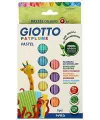 Пластилин GIOTTO PATPLUME, 8 цв х 33 гр пастельные цвета, 513500