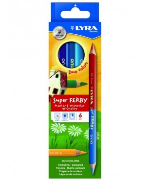 Двусторонние цвет. карандаши LYRA SUPERFERBY DUO BICOLOR  , утолщенные, 6 цв., L3791069