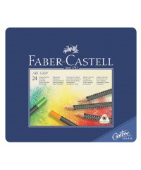  114324 Faber-Castell Карандаши цветные Art Grip, набор из 24 шт. в металлической коробке