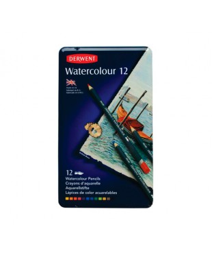 Набор акварельных карандашей DERWENT Watercolor 12 цветов в металлической коробке