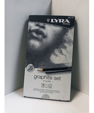 L2041111 LYRA Graphite Set Карандаши художественные+ластик+пастель 11 предметов в металлической коробке