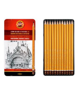 Набор профессиональных чернографитных карандашей, KOH-I-NOOR, 12 шт. " Art"