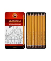 Набор профессиональных чернографитных карандашей KOH-I-NOOR, 12 шт. "Graphiс''